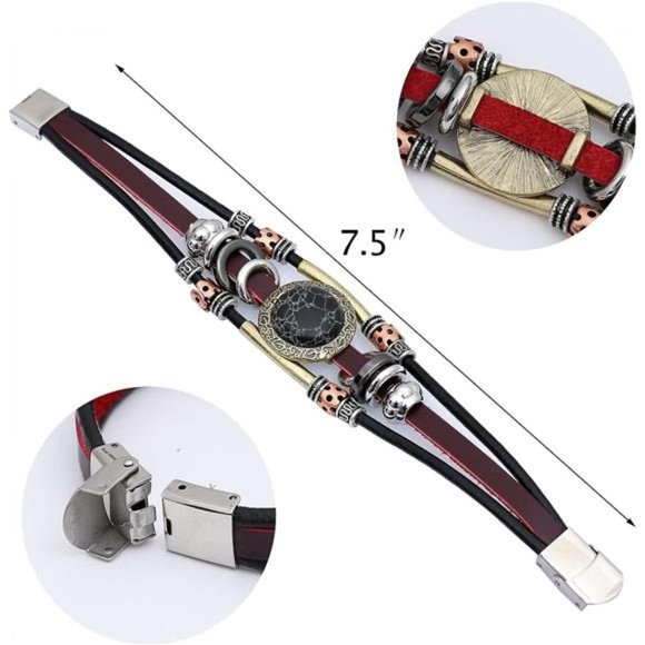 Leather Bracelets for Women Multilayer Bracelets for Women with Genuine Leather - Picture 3 of 6